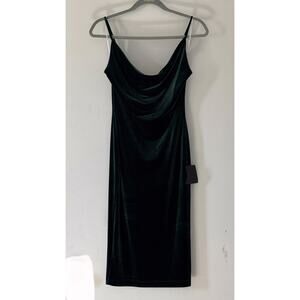 LULUS Jazzy Belle Dark Green Velvet Dress - Size S